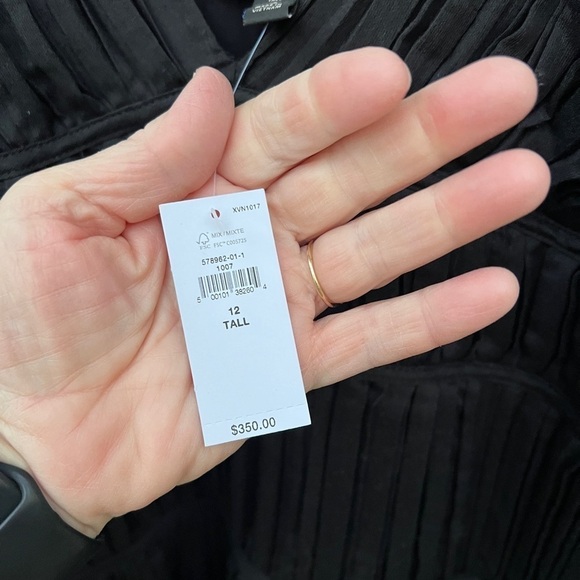 NWT BANANA REPUBLIC JACQUI PLEATED Prom Formal Event Little Black MAXI DRESS 12T - Picture 8 of 14